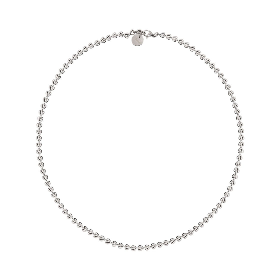 L251MNK140 lovememonster [Surgical] Easy Heart Chain Necklace Silver