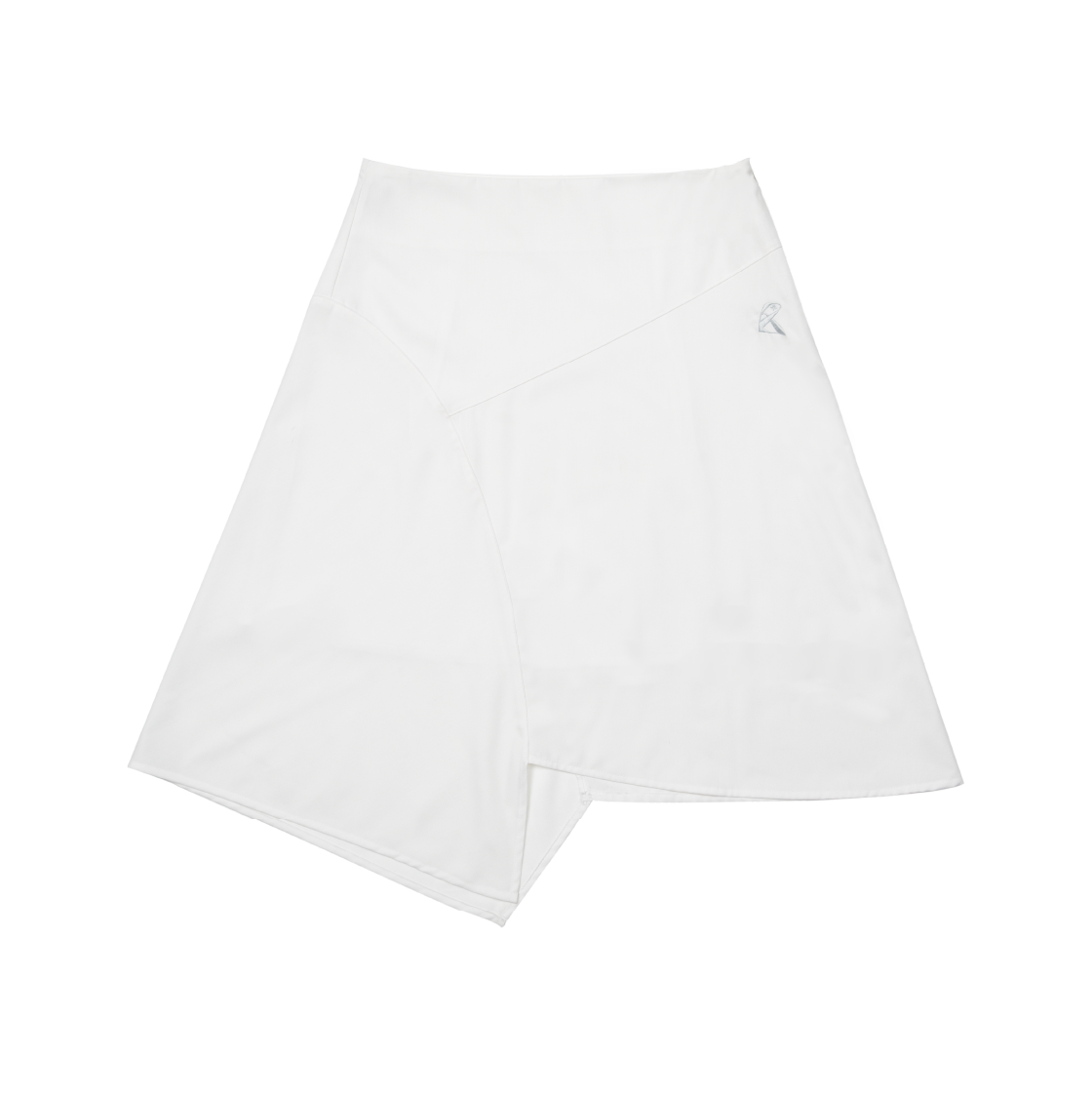 R-25-SU07 Riomeu Asymmetric Midi Skirt White