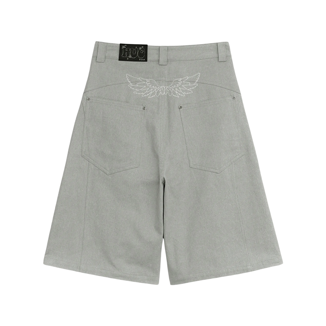 (W) 허그유어스킨 엔젤 윙 버뮤다 팬츠 그레이((W) hugyourskin Angel Wing Bermuda Pants Gray) - 2