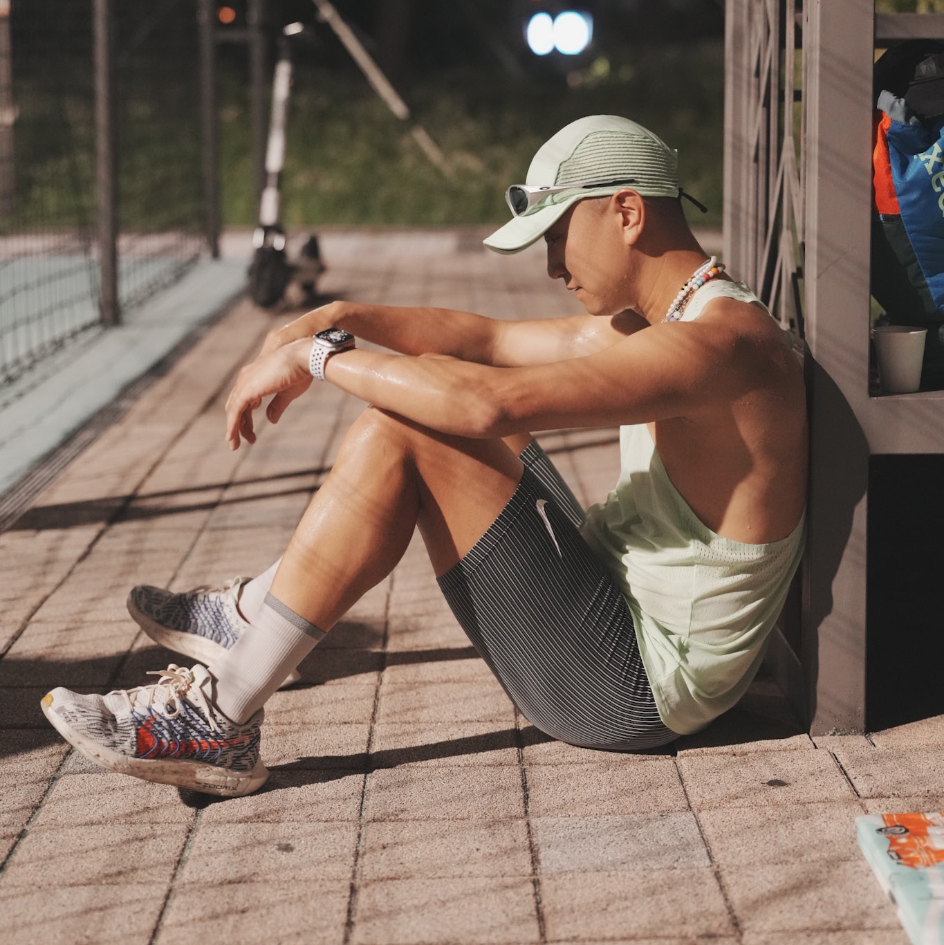 Oakley Eye Jacket Redux Silver Frame Prizm Black Polarized Lenses High Bridge Fit, Nike Zoom Pegasus Turbo Next Nature Pure Platinum 착용 스타일 - 1
