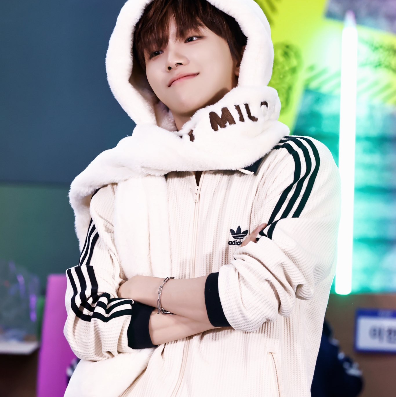 Adidas Waffle Beckenbauer Track Top Wonder White - KR Sizing 착용 스타일