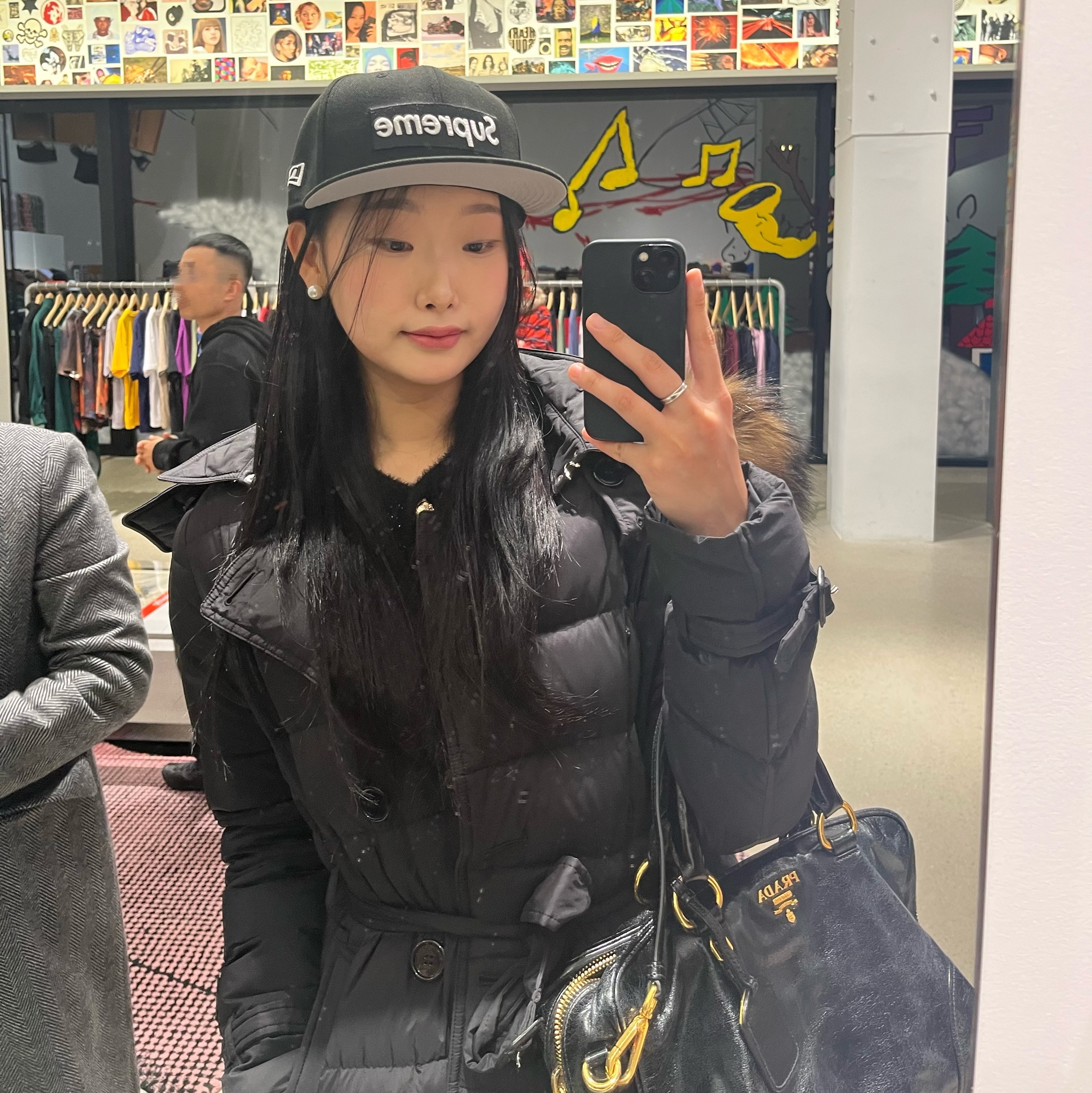Supreme Sharpie Box Logo New Era Black - 24SS 착용 스타일