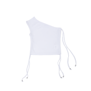 ONE SHOULDER STRING TOP WHITE