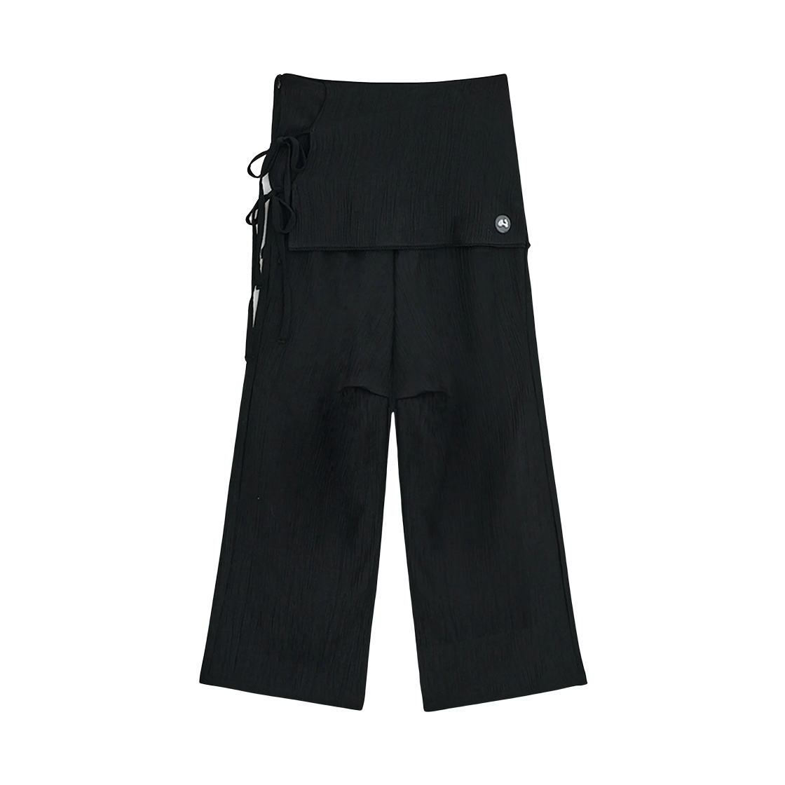 (W) 허그유어스킨 스커트 레이어드 팬츠 블랙((W) hugyourskin Skirt Layered Pants Black)