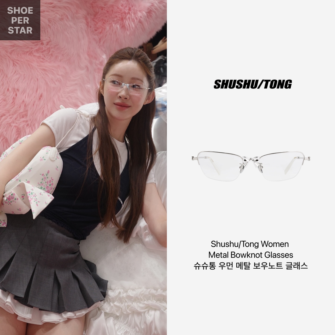 Shushu/Tong Women Metal Bowknot Glasses Silver - 25SS 착용 스타일 - 2