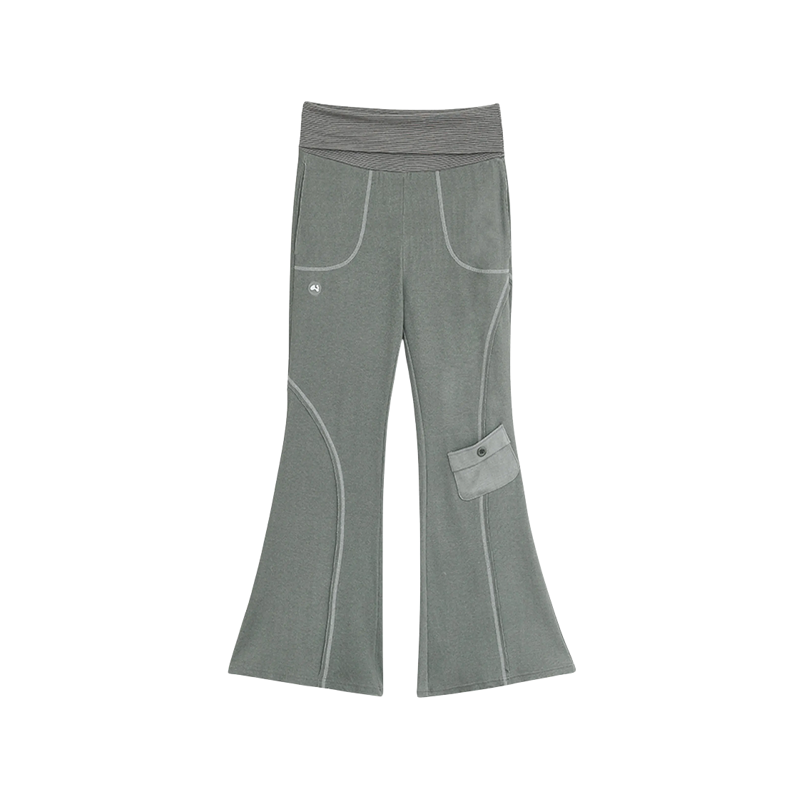 (W) 허그유어스킨 피그먼트 부츠컷 팬츠 카키((W) hugyourskin Pigment Bootcut Pants Khaki)