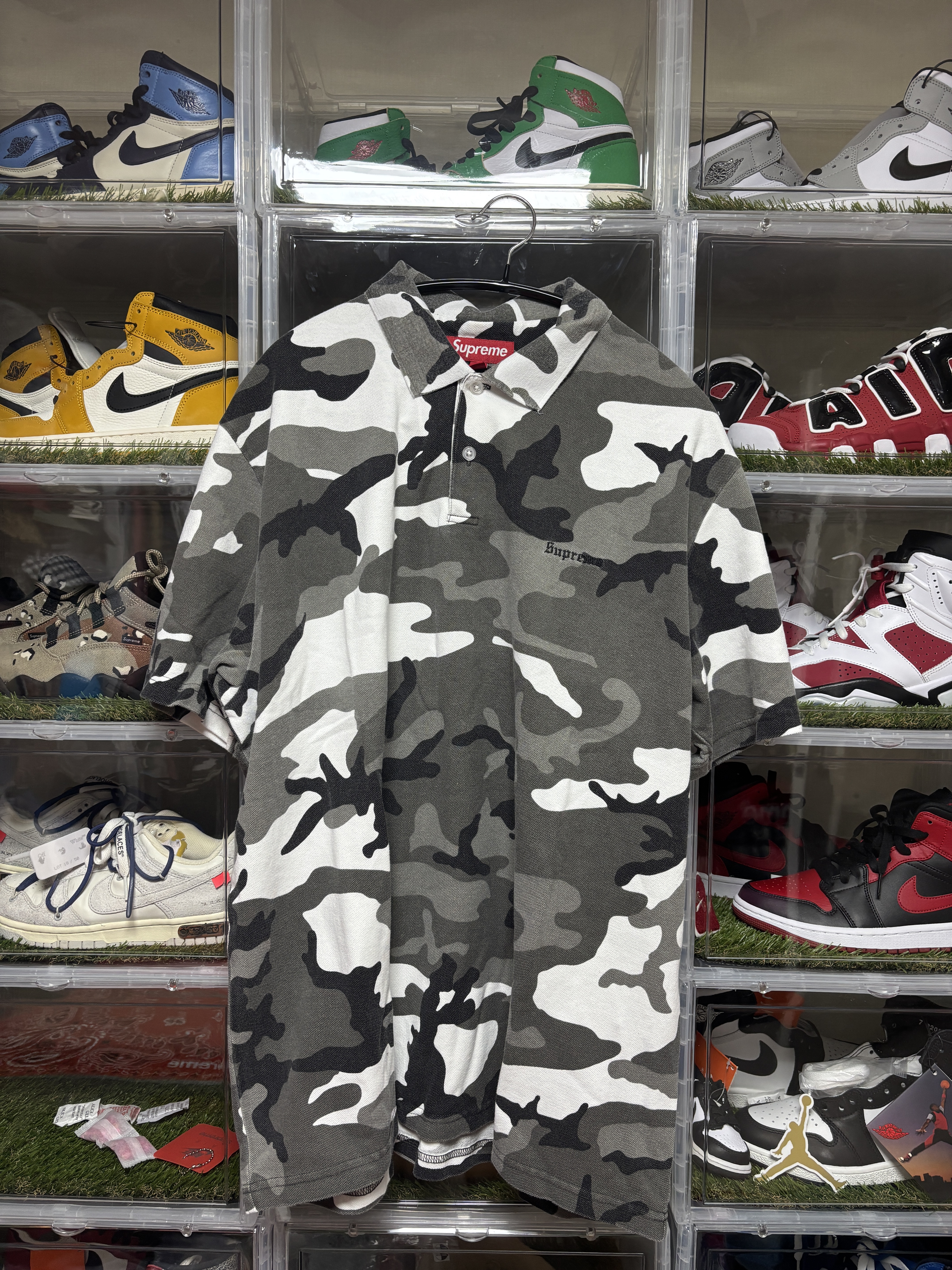Supreme Washed Camo Polo Snow Camo - 25SS 착용 스타일