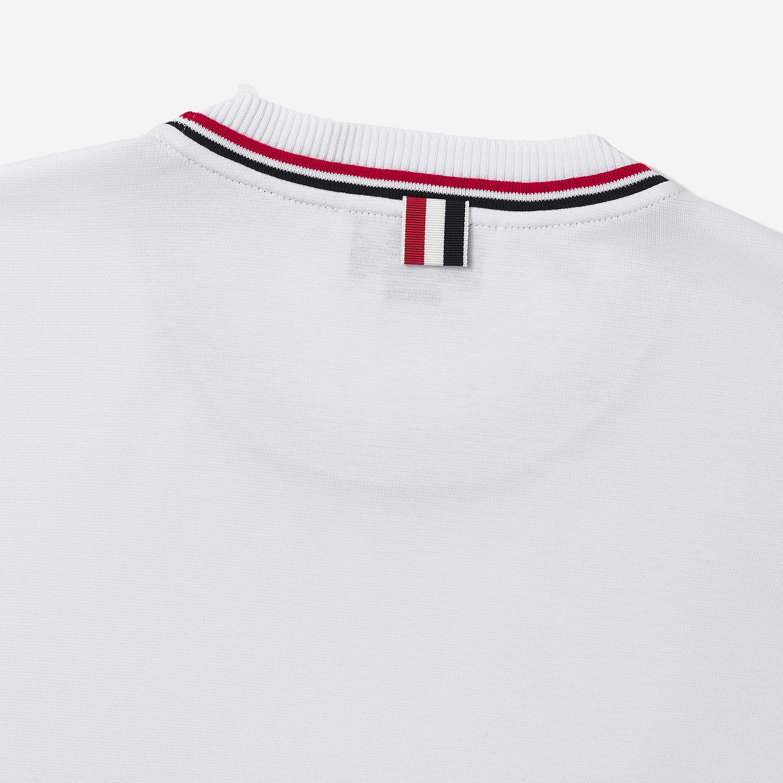 톰브라운 코튼 밀라노 스트라이프 티셔츠 화이트(Thom Browne Cotton Milano Stripe T-Shirt White) - 4