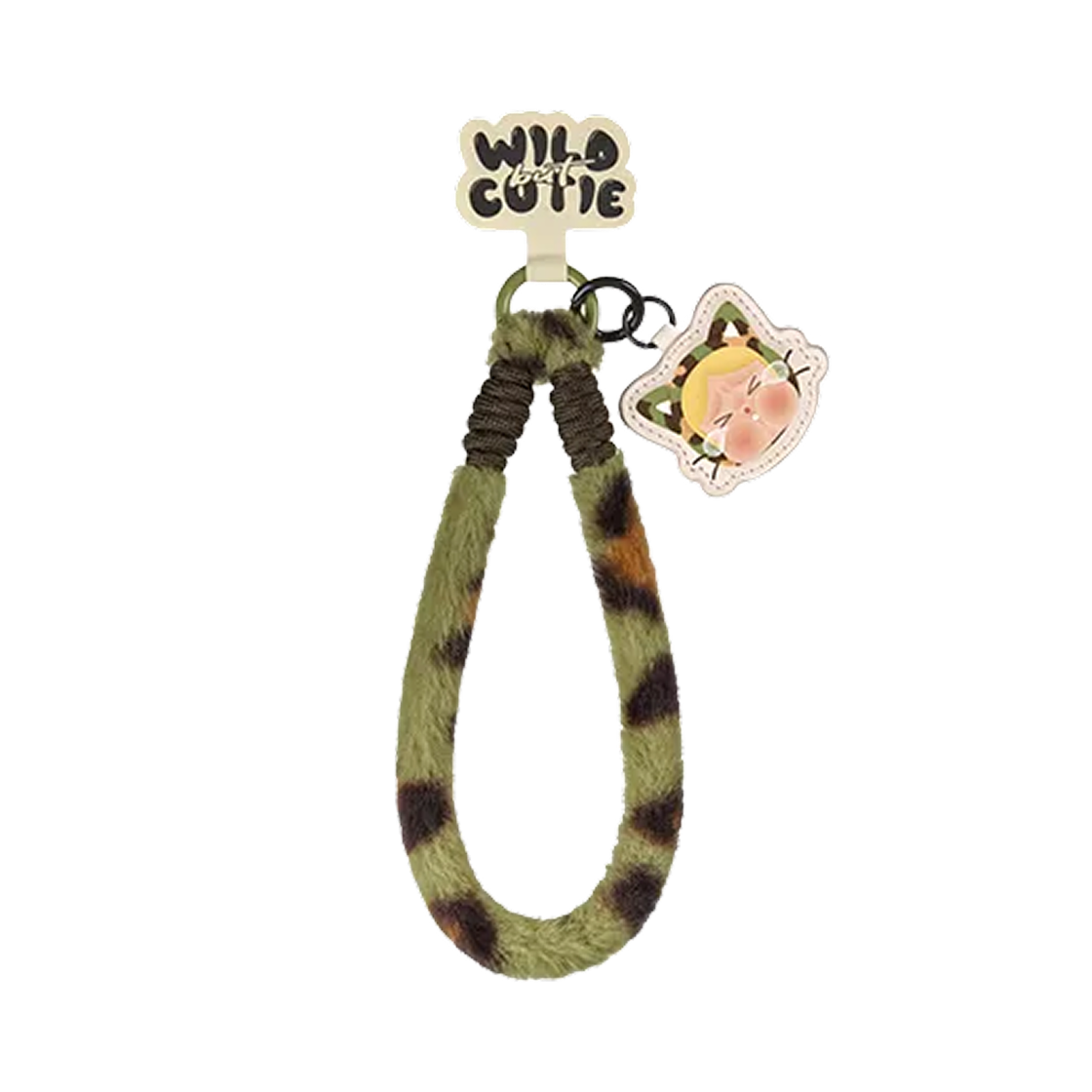 팝마트 크라이베이비 표범 냥이 시리즈 폰 참 카모 냥이 (개봉 박스)(Pop Mart Crybaby Wild But Cutie Series Phone Charm Camo Cutie (Opened Case))