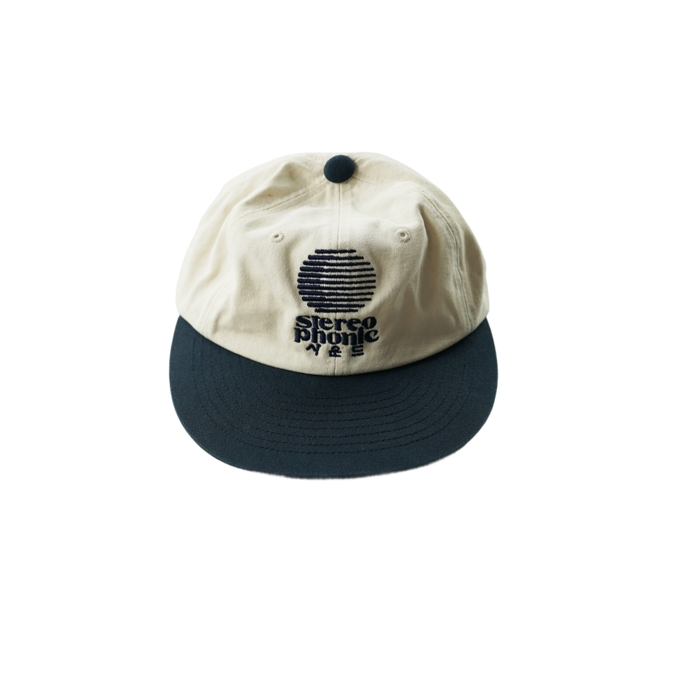 24101 Stereophonic Sound SPS Logo Soft Flat Cap Ivory-Navy
