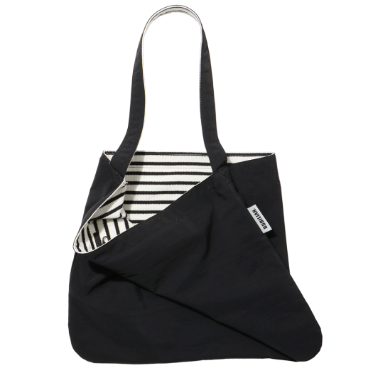 SEIO_BLACKSBLACK Bubilian Seio Reversible Eco Bag Blackstripe&Black