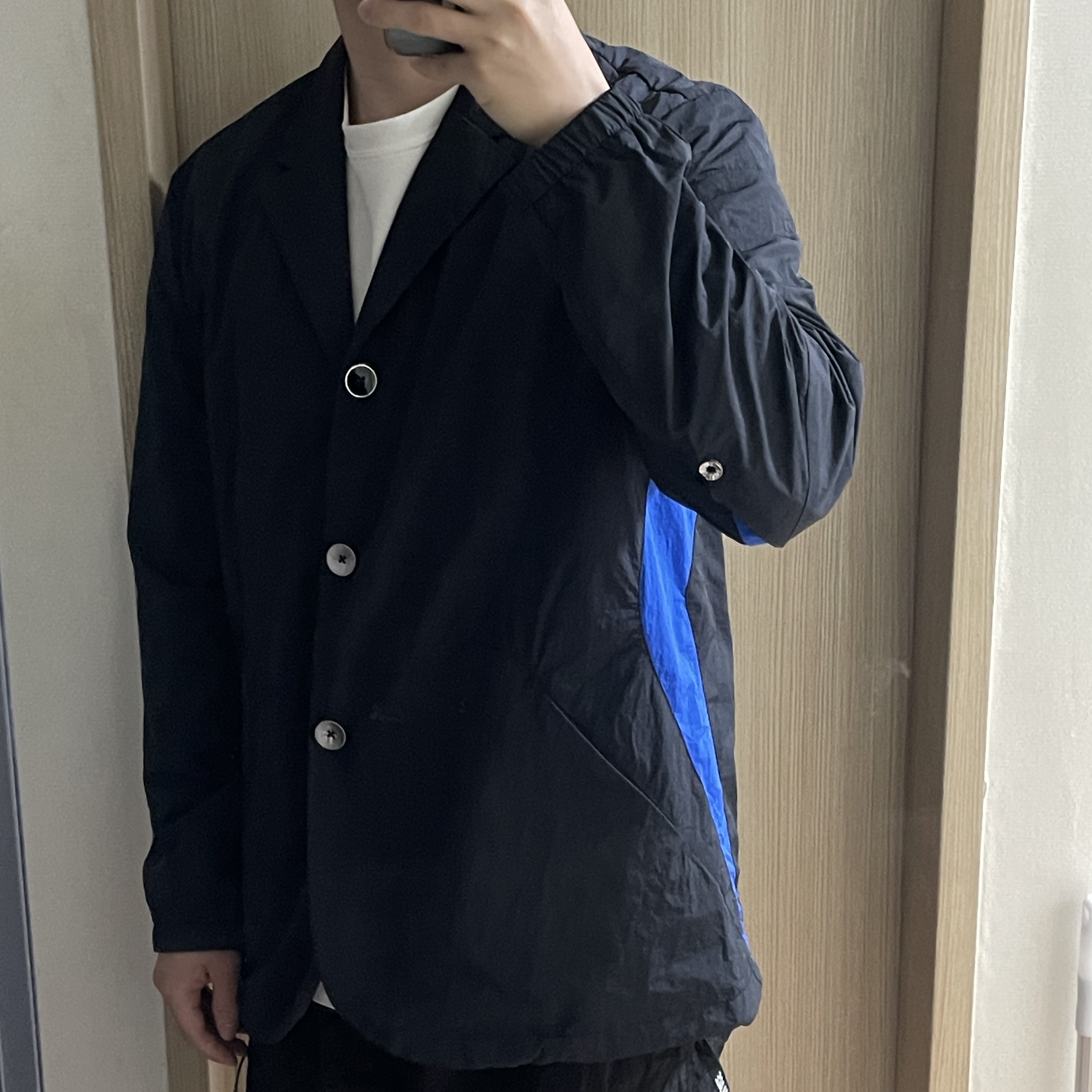 Converse x Ader Error Blazer Jacket Black 착용 스타일 - 2