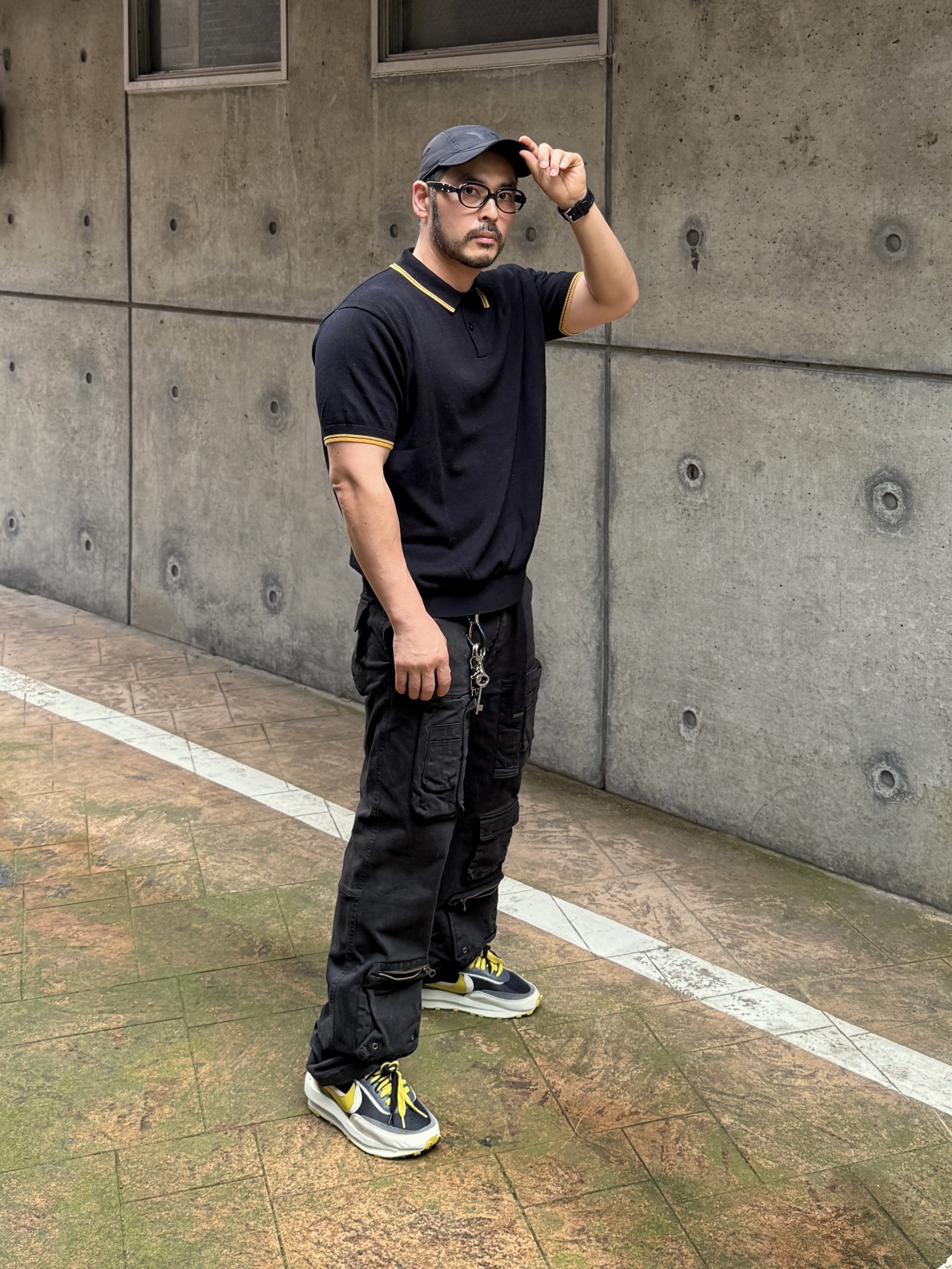 Nike x Sacai x Undercover LDWaffle Black Bright Citron 착용 스타일 - 2