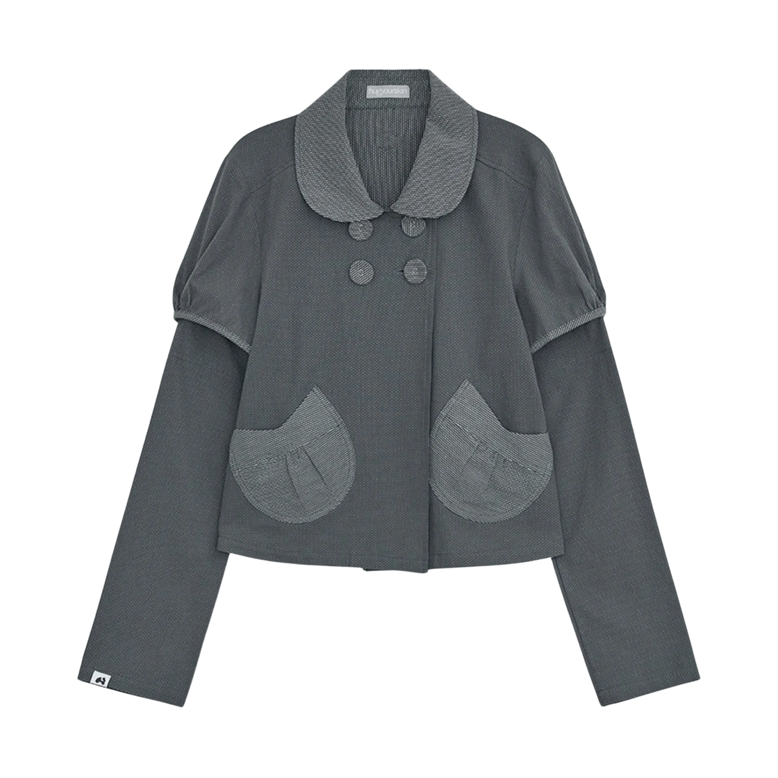 - (W) hugyourskin Detachable Round Jacket Charcoal
