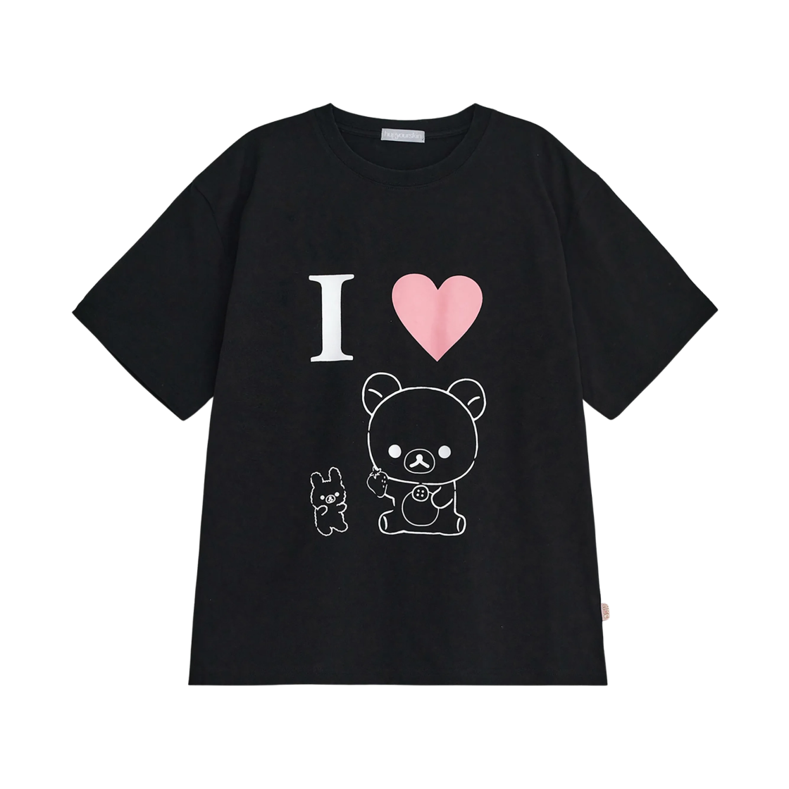 (W) 허그유어스킨 아이 러브 코리락쿠마 티셔츠 블랙((W) hugyourskin I Love Korilakkuma T-Shirt Black)