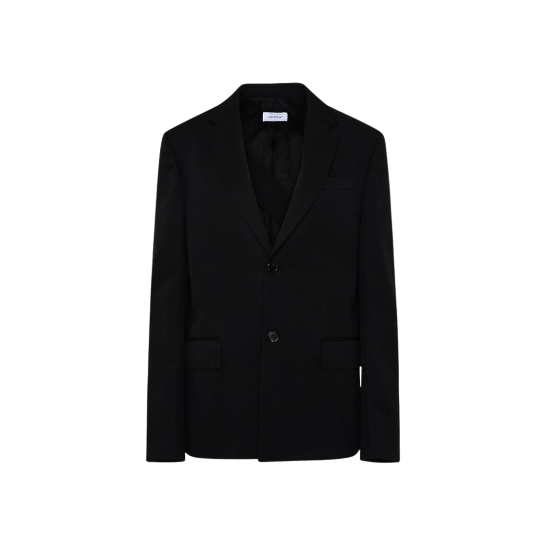 OMEN063F23FAB0011010 Off-White Wool Blend Blazer Black