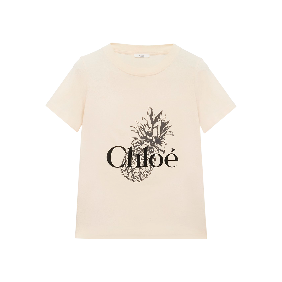 (W) 끌로에 코튼 저지 베이비핏 로고 티셔츠 텐더 피치((W) Chloe Baby Fit Logo T-Shirt in Cotton Jersey Tender Peach)
