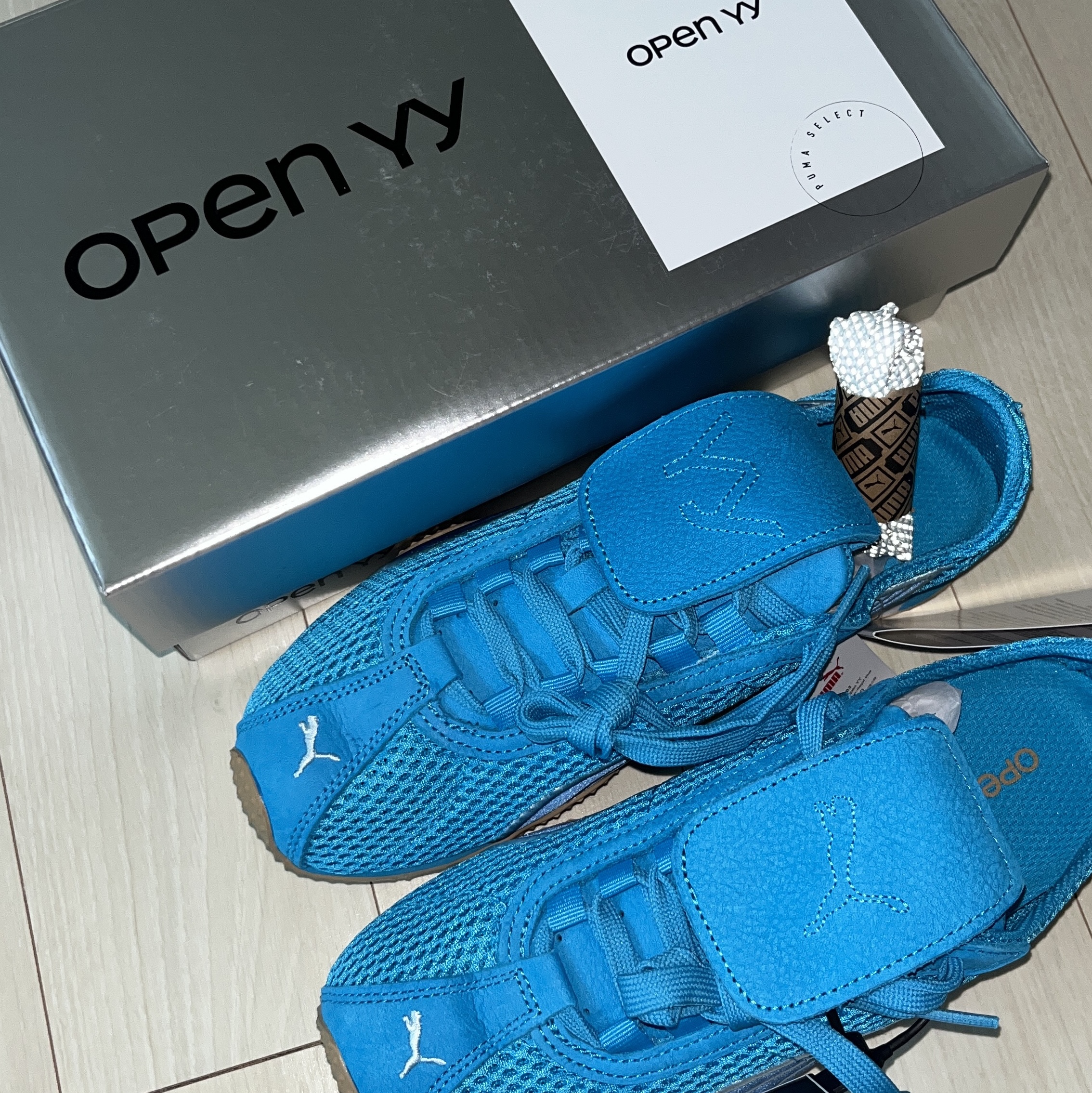 Puma x Open Yy H-street Hyperlink Blue 착용 스타일