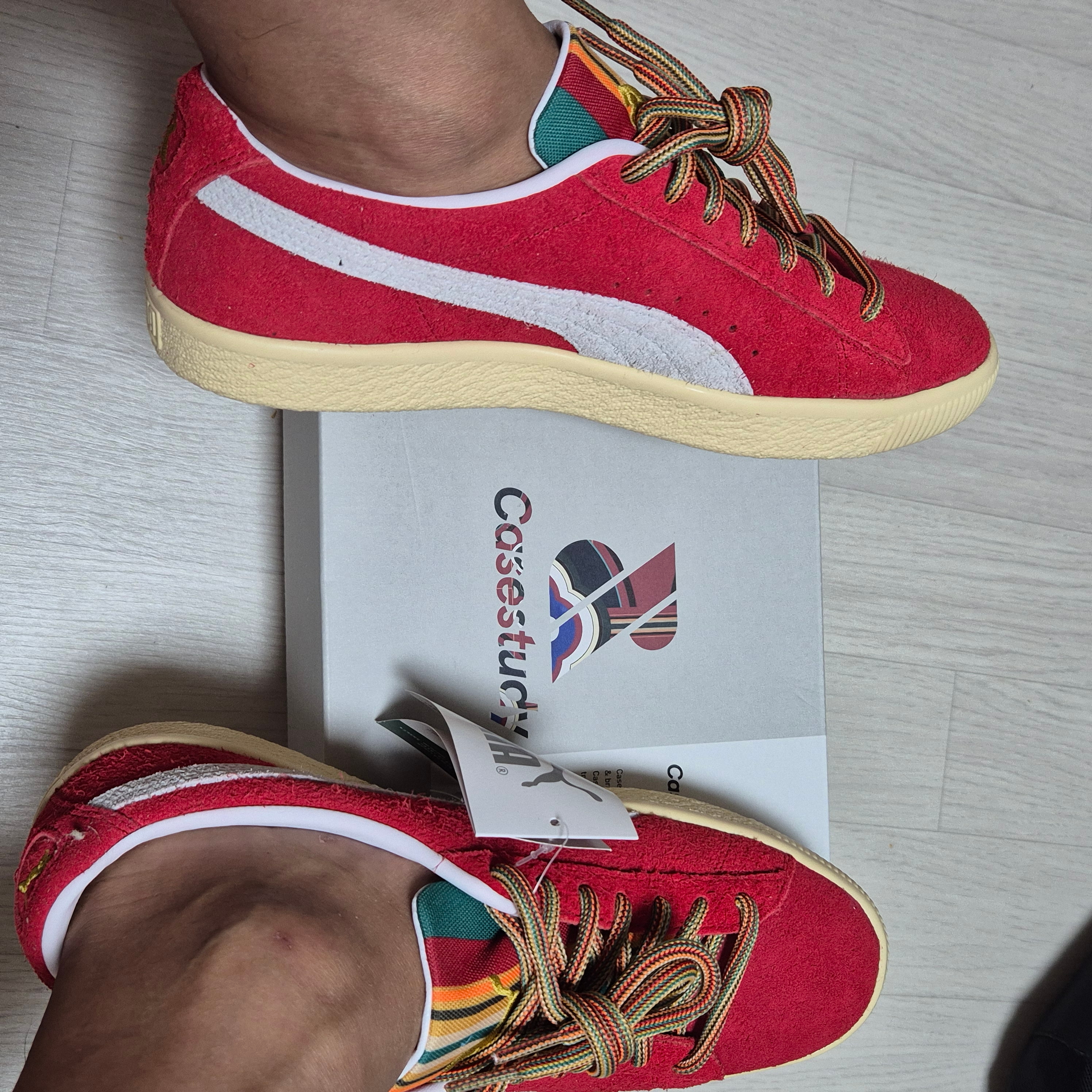 Puma x Casestudy Suede VTG Chinese Red 착용 스타일