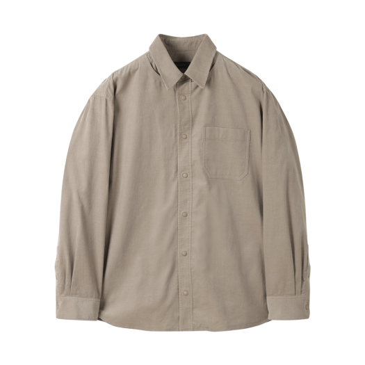 CWSAW25143BEX Customellow Oversized Fit Layerd Corduroy Shirt Beige
