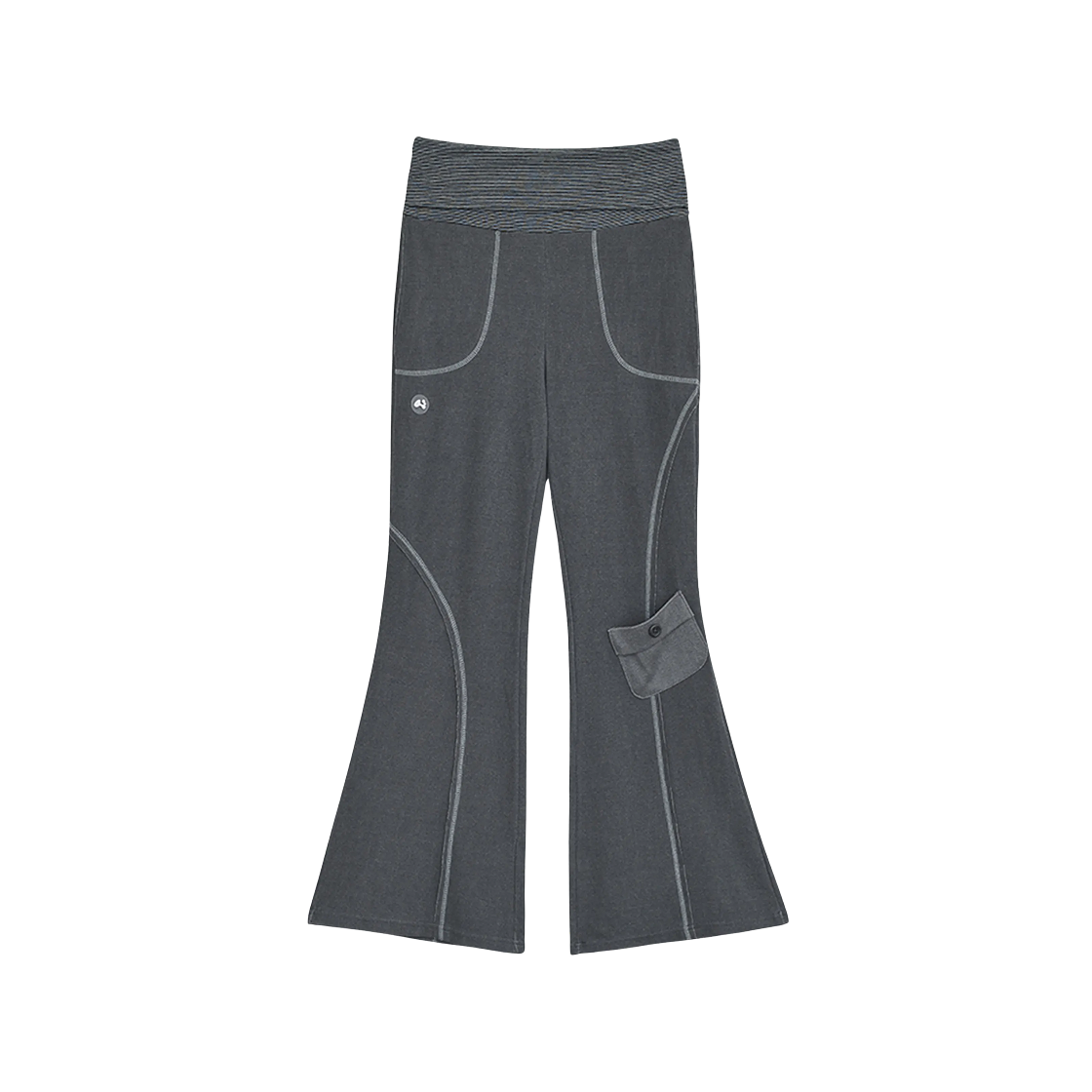 (W) 허그유어스킨 피그먼트 부츠컷 팬츠 차콜((W) hugyourskin Pigment Bootcut Pants Charcoal)
