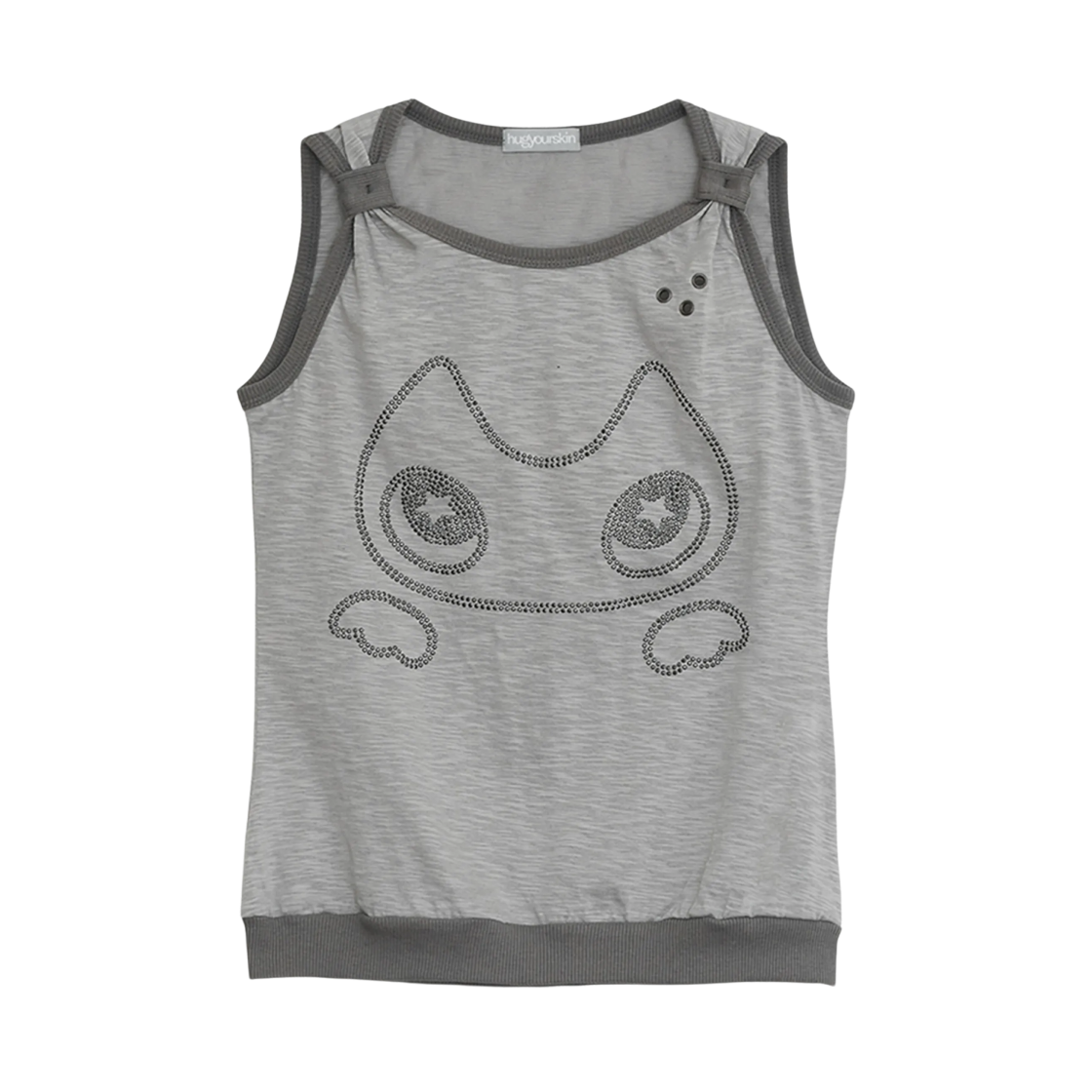 (W) 허그유어스킨 허깅 핫픽스 슬리브리스 그레이((W) hugyourskin Hugging Hotfix Sleeveless Gray)