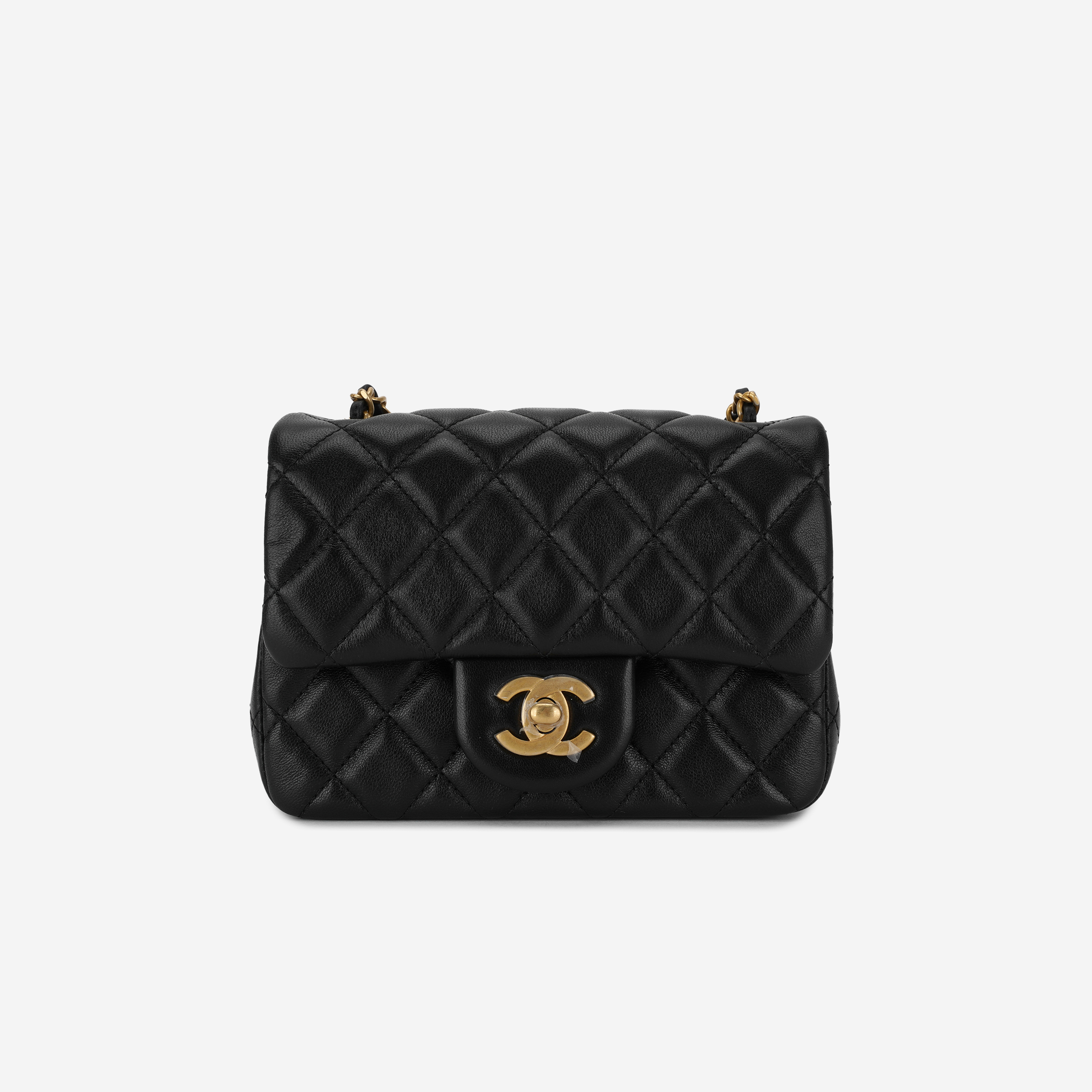 Chanel Mini Flap Bag Lambskin & Gold Black