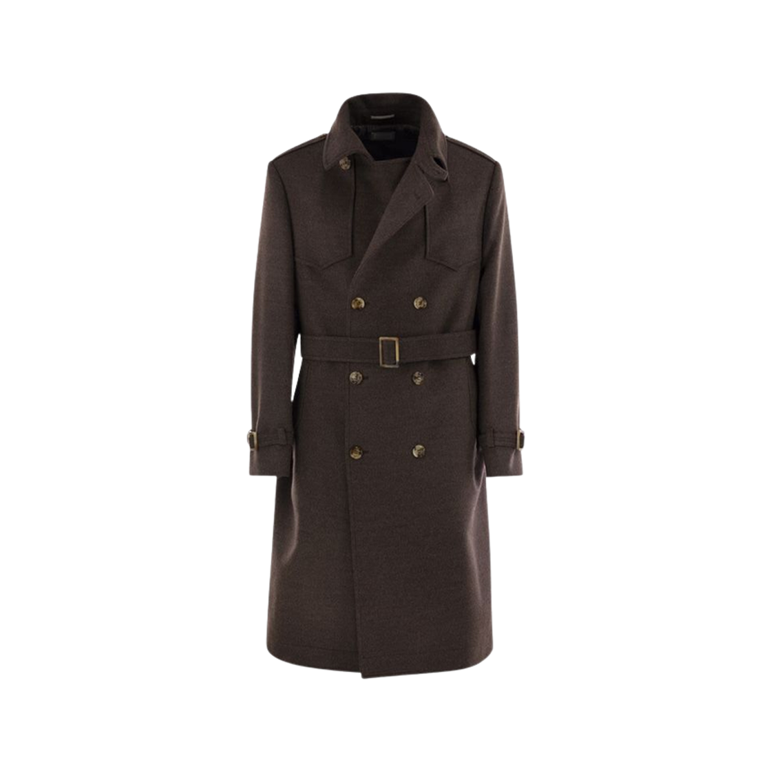 브루넬로 쿠치넬리 울 트렌치 코트 브라운(Brunello Cucinelli Wool Trench Coat Brown) - 1