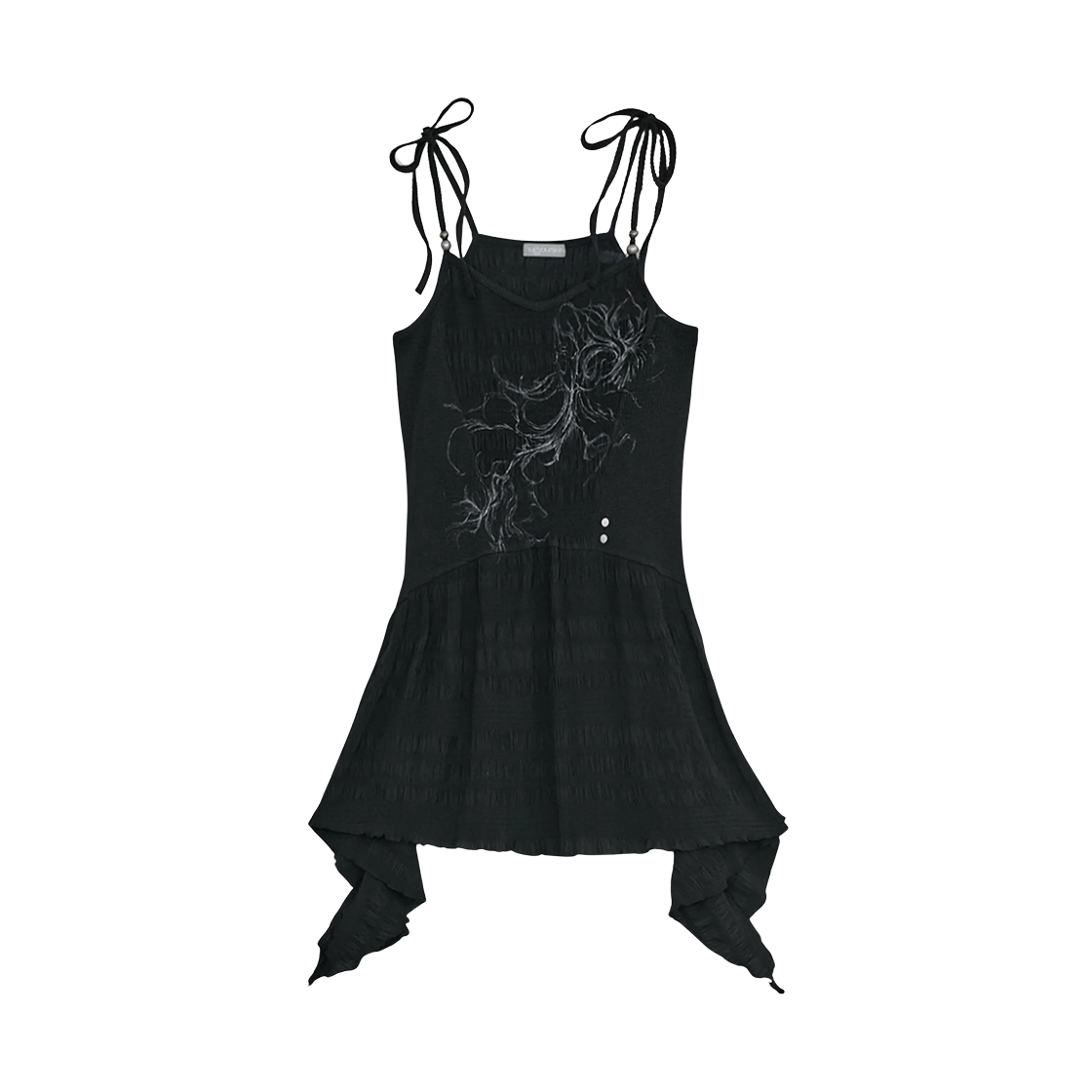 - (W) hugyourskin Flared V-Neck Sleeveless Black