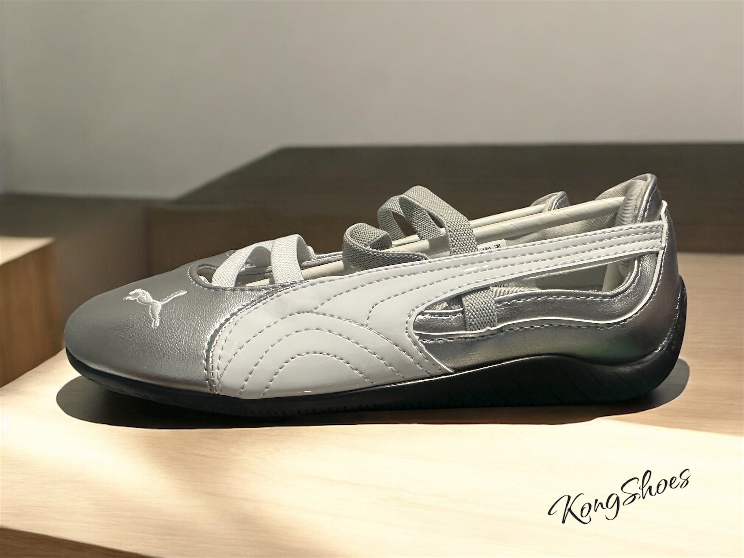 (W) Puma Speedcat Ballet Metallic Puma Silver Puma White 착용 스타일