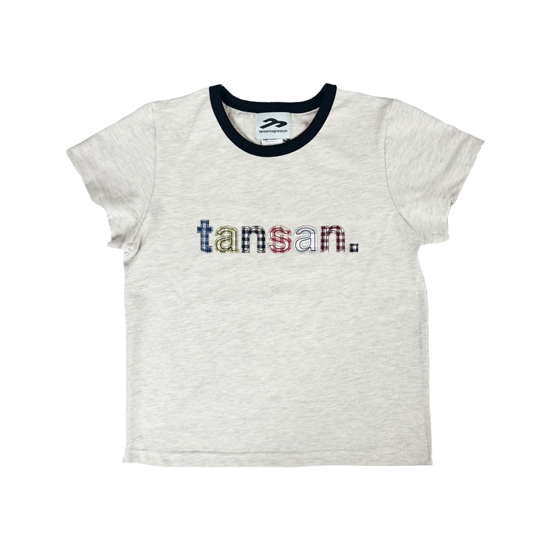 (W) 탄산마그네슘 탄산 아플리케 티셔츠 아이보리((W) Tansanmagnesium Tansan Applique T-Shirt Ivory)