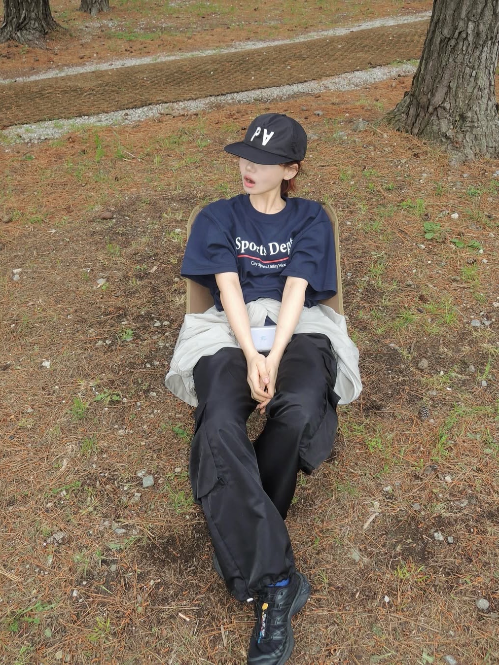 Sports Dept Line Logo T-shirt Navy, Salomon XT-6 ADV Black 착용 스타일 - 3