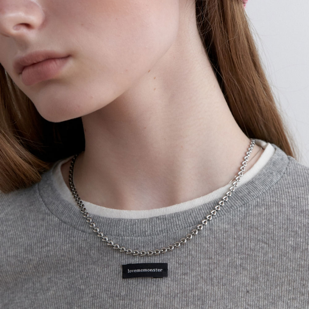 러브미몬스터 [써지컬] 이지 하트 체인목걸이 실버(lovememonster [Surgical] Easy Heart Chain Necklace Silver) - 2