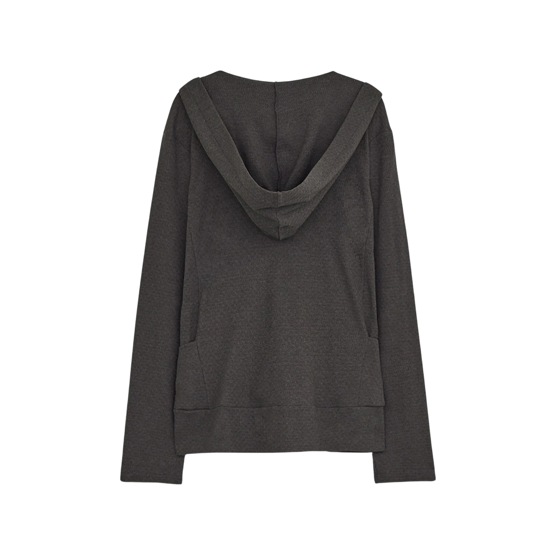 (W) 허그유어스킨 후드 리본 가디건 차콜((W) hugyourskin Hoodie Ribbon Cardigan Charcoal) - 2