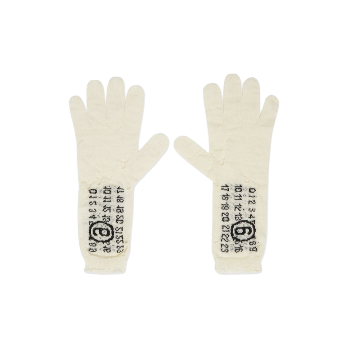 S52TS0043M13135103 (W) MM6 Maison Margiela Wool Gloves Off White