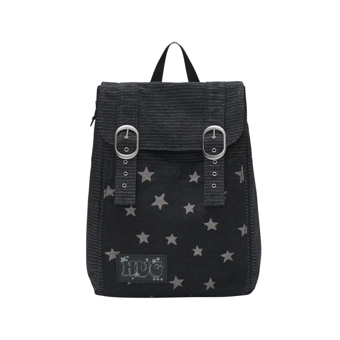 - hugyourskin Stardust Denim Backpack Black Denim
