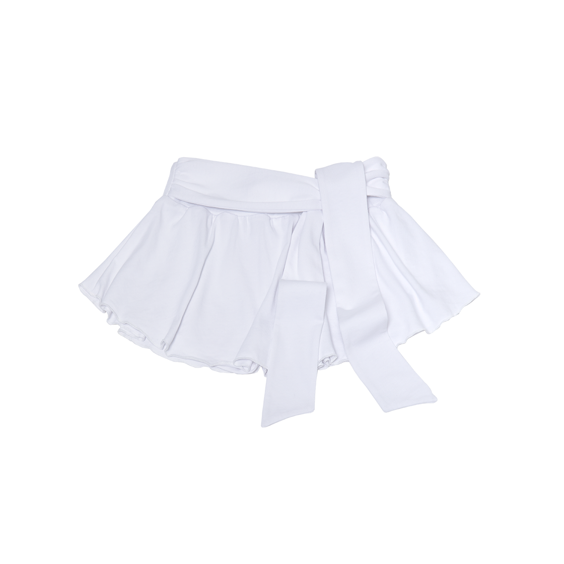 스트랩 플레어 스커트 쇼츠 화이트