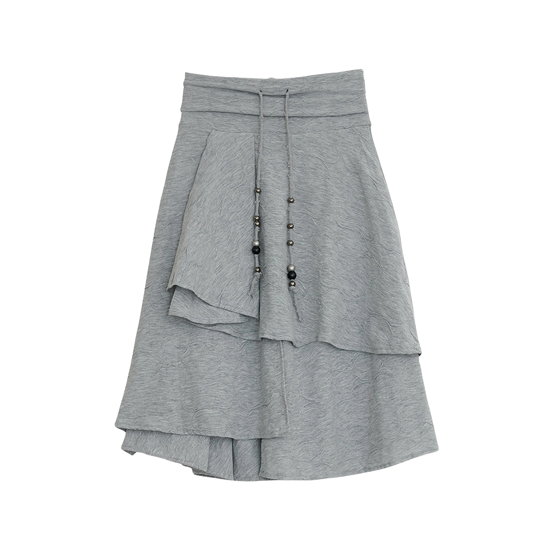 (W) 허그유어스킨 스타 플레어드 미디 스커트 그레이((W) hugyourskin Star Flared Midi Skirt Gray)