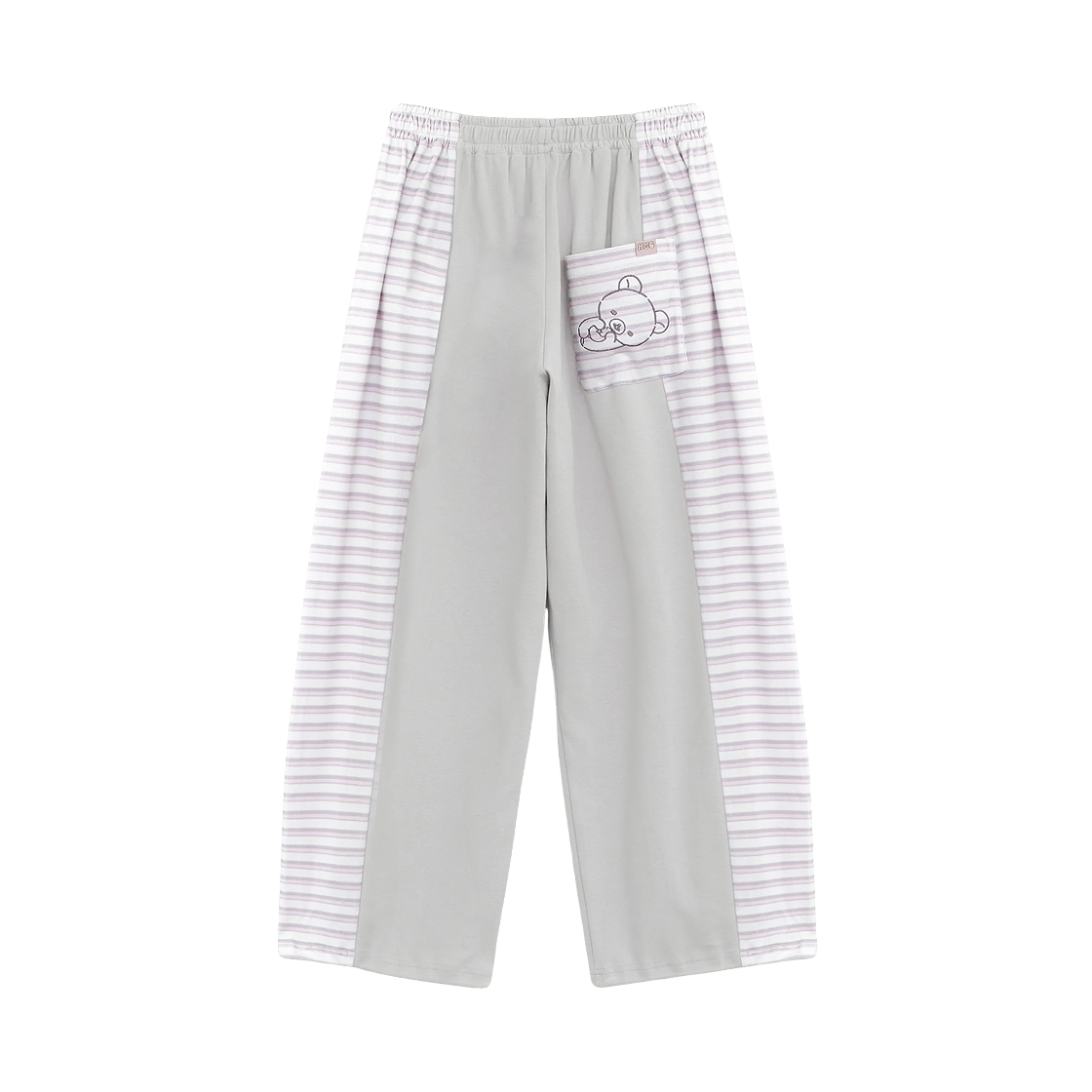 (W) 허그유어스킨 스트라이프 코리락쿠마 조거 팬츠 핑크((W) hugyourskin Stripe Korilakkuma Jogger Pants Pink)