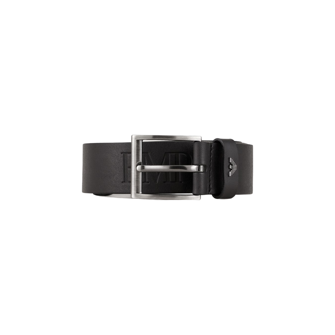 Y4S545Y232J80001 Emporio Armani Oversized Logo Leather Belt Black
