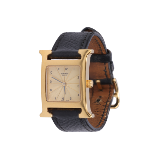 ITMO9H3NJS99 Hermes H Hour Watch Quartz Steel Gold Black