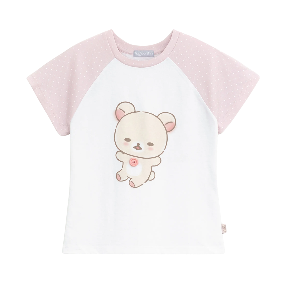 - (W) hugyourskin Korilakkuma Dot Raglan T-Shirt White