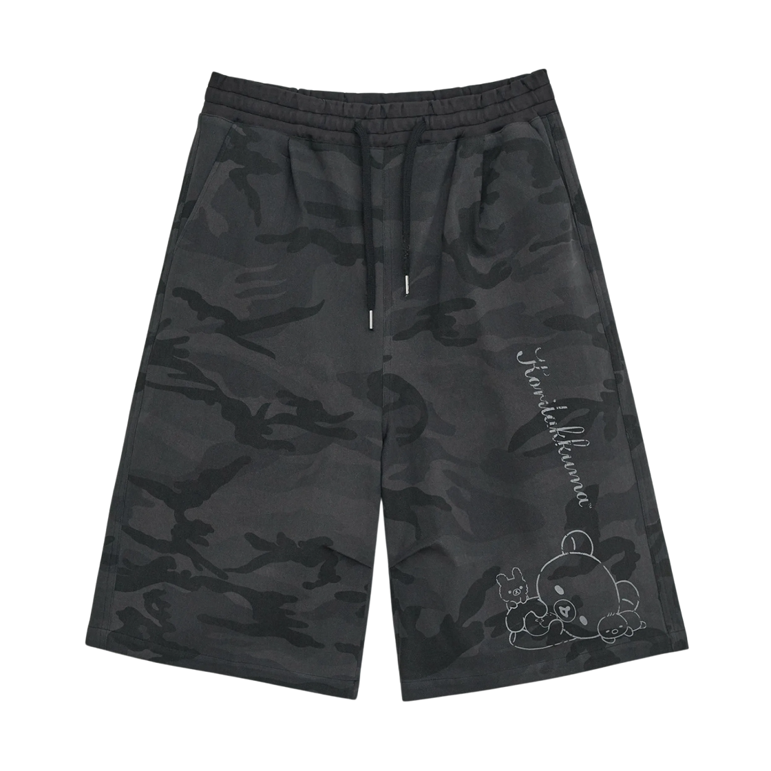 - (W) hugyourskin Camo Korilakkuma Bermuda Pants Charcoal
