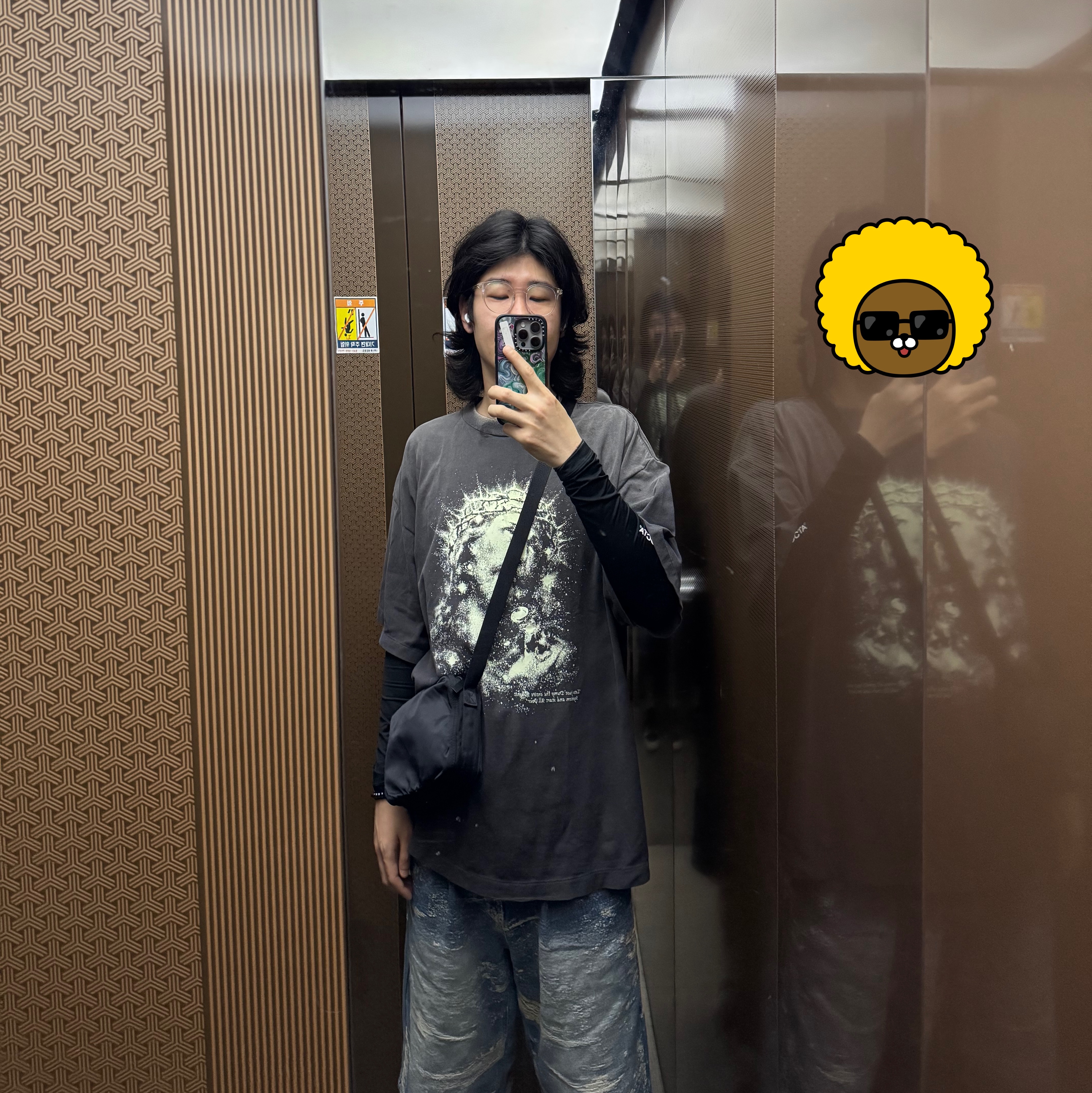 Saint Mxxxxxx Jesus S/S T-Shirt Black - 25SS 착용 스타일