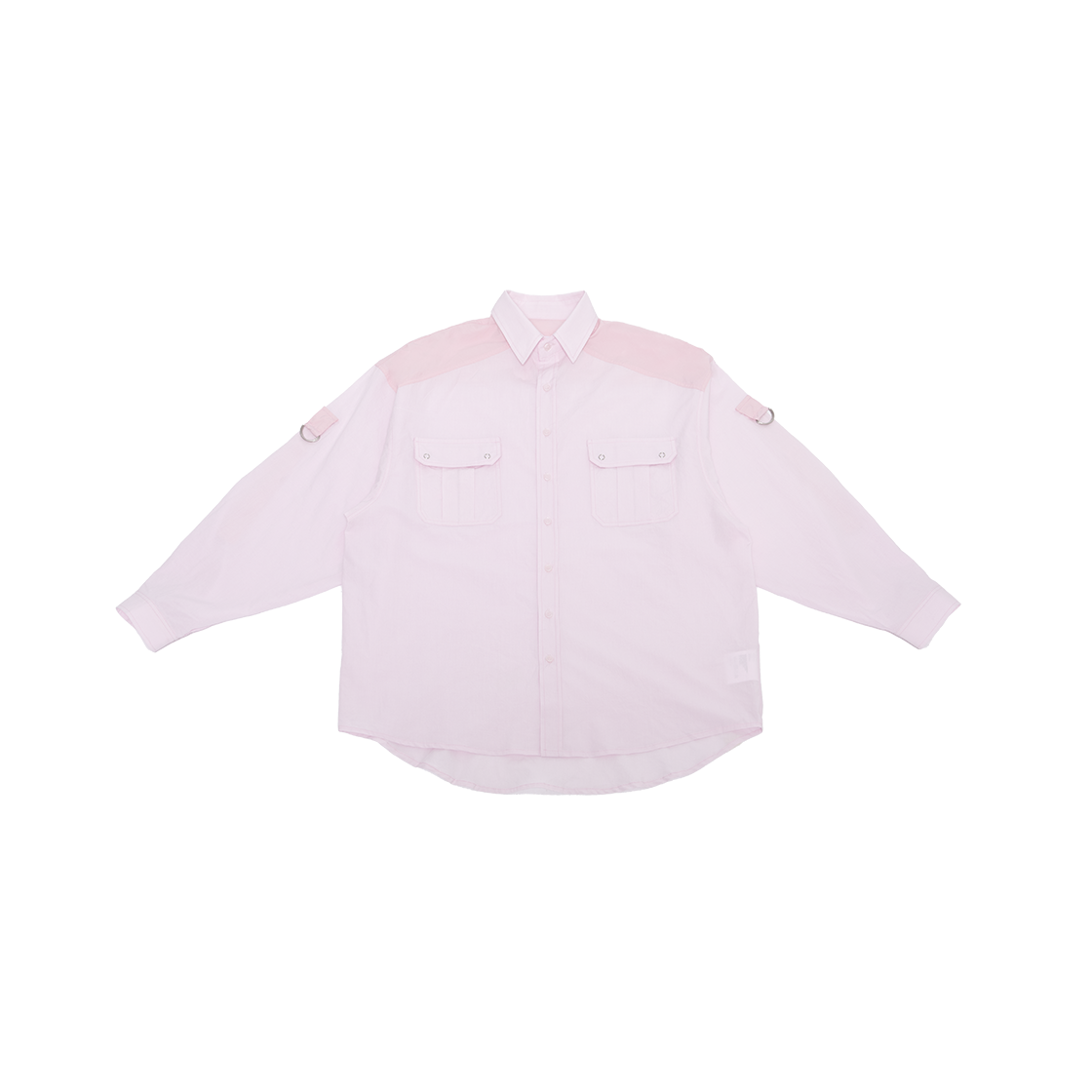 크링클드 포켓 오버 셔츠 핑크