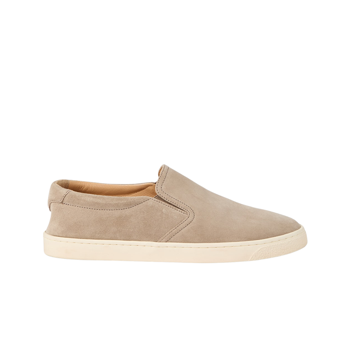 MZUSILN332-C6761 Brunello Cucinelli Washed Suede Slip-On Buff