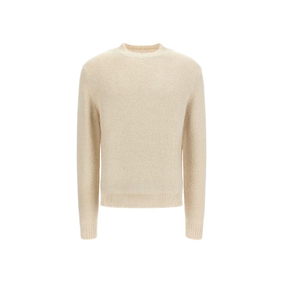 J47GP0021-J14523-105 Jil Sander Midweight Wool Blend Crew Neck Sweater Ivory