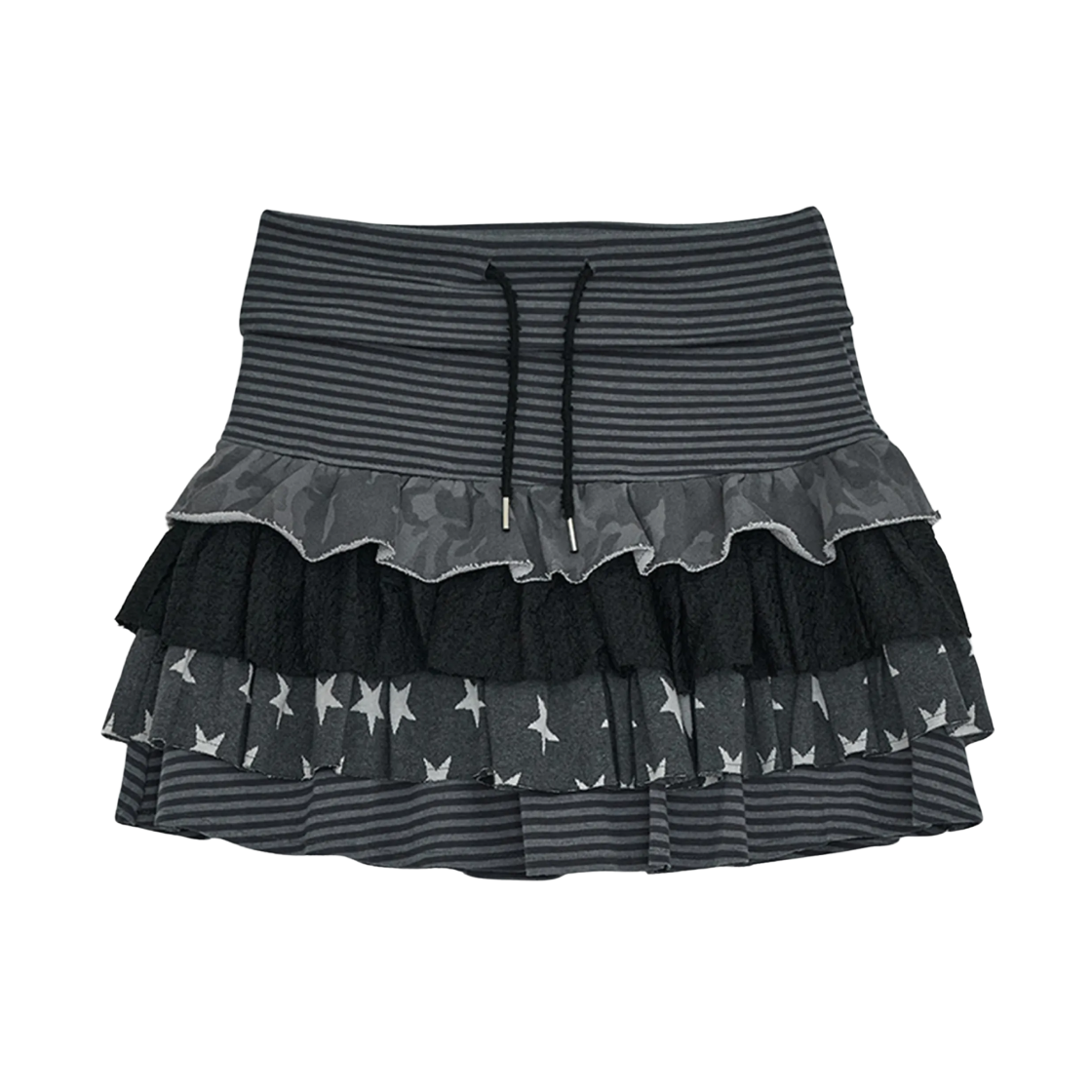 (W) 허그유어스킨 캉캉 레이어드 스커트 차콜((W) hugyourskin Cancan Layered Skirt Charcoal)