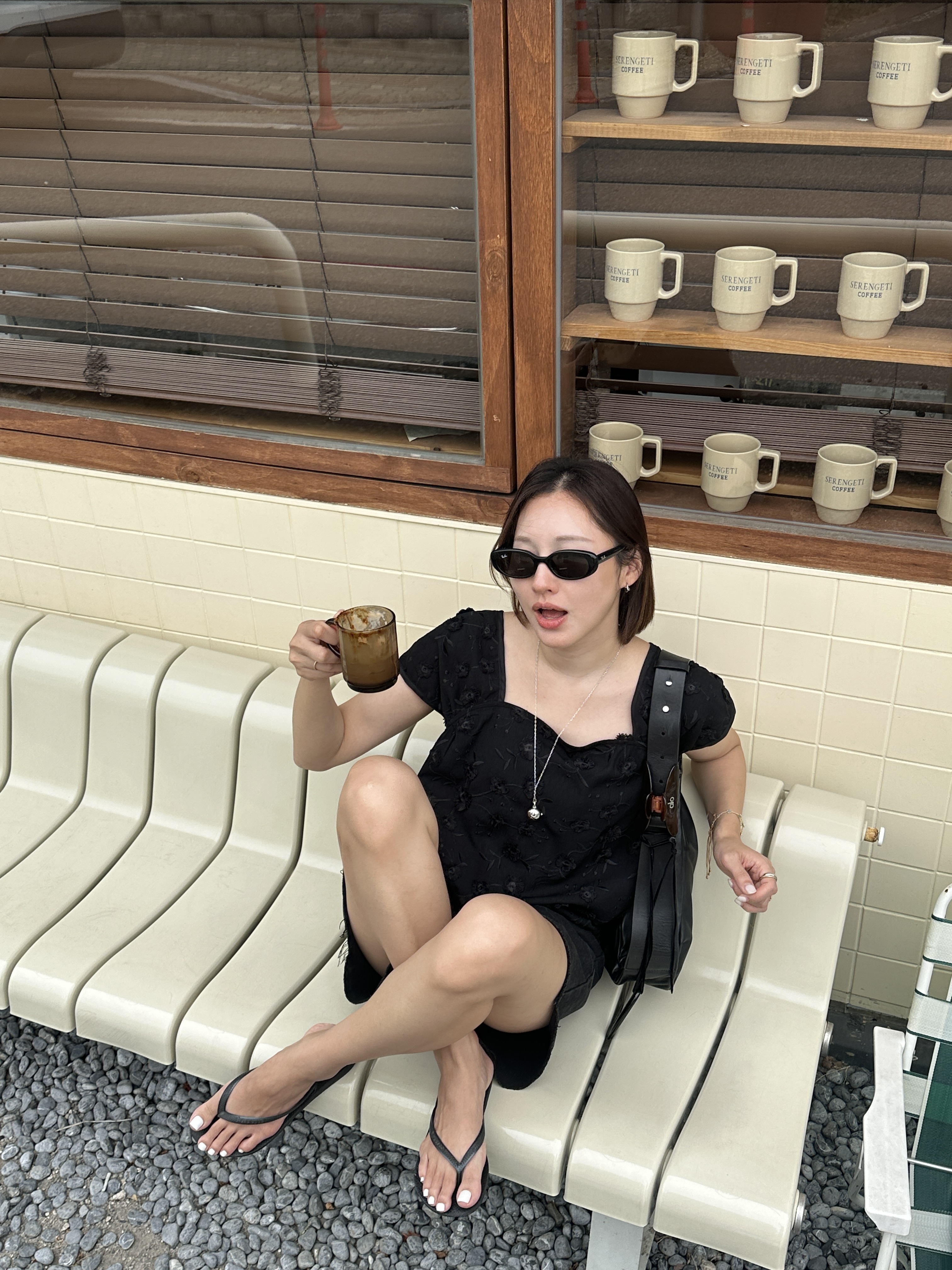 Ray-Ban Mega Balorama Blacked Out Collection Polished Black Frame Dark Grey Lenses High Bridge Fit, Gentle Monster x Maison Margiela MM206 Black Gray ์ฐฉ์ฉ ์คํ์ผ - 2