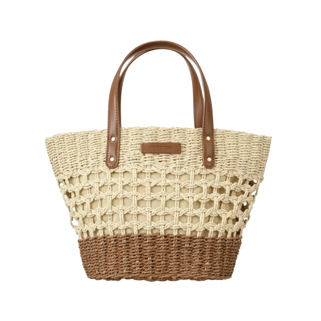 - Starbucks Aloha Raffia Tote Bag Brown